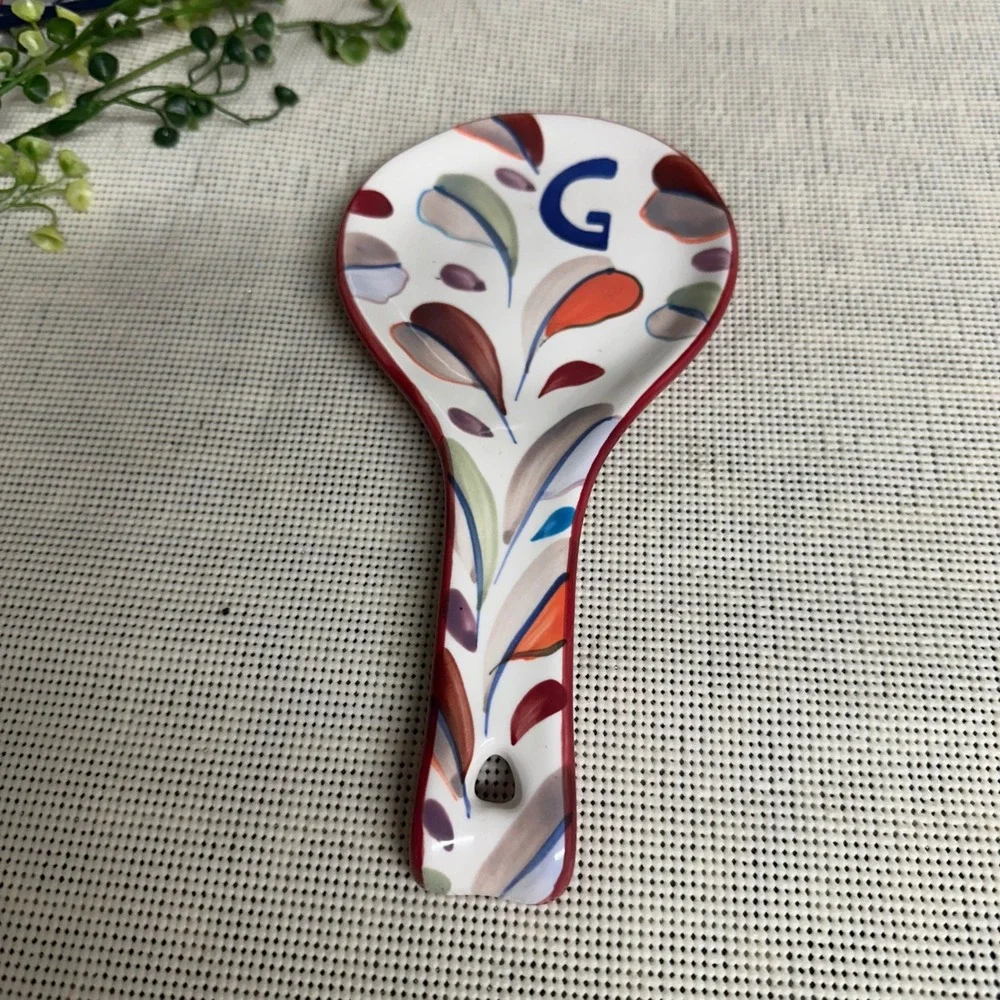 Anthropologie Tivoli Monogram Spoon Rest  Letter 